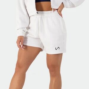 White gym shorts , white lounge shorts